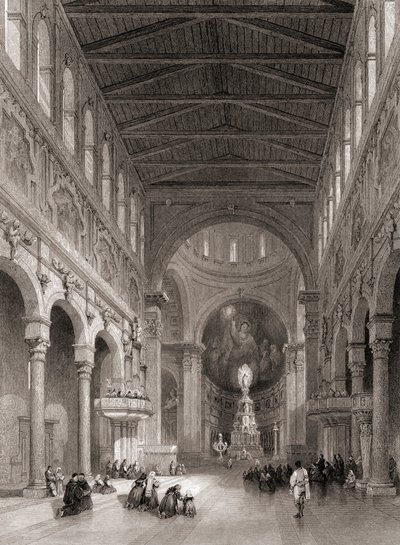 Interieur van de kathedraal in Messina, Sicilië, Italië door Unbekannt Unbekannt